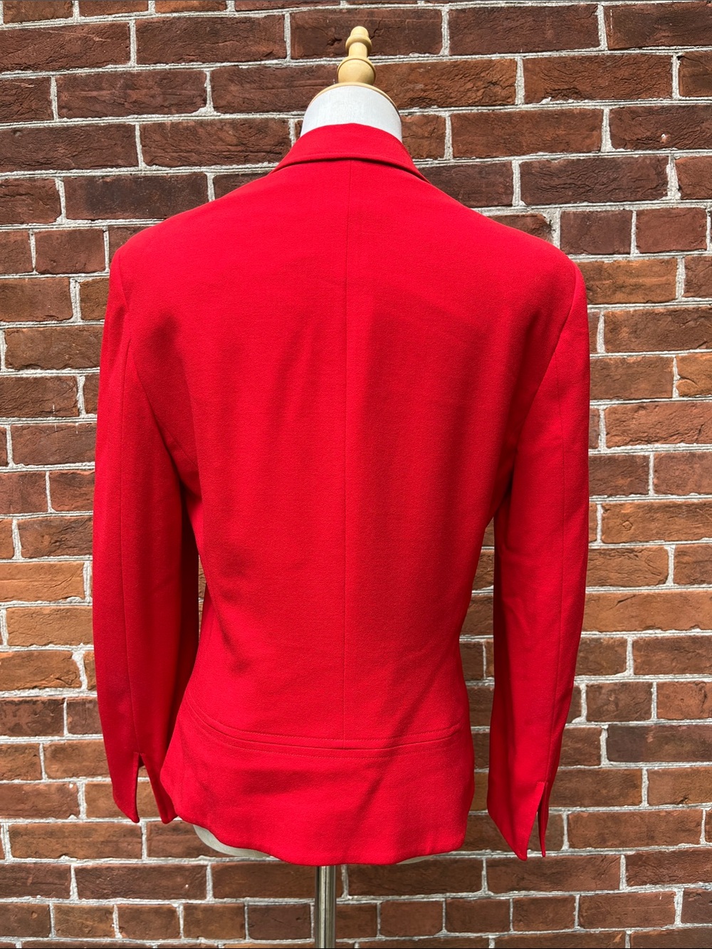 Escada Vibrant Red Notched-Collar Button Front Blazer - Picture 5 of 7